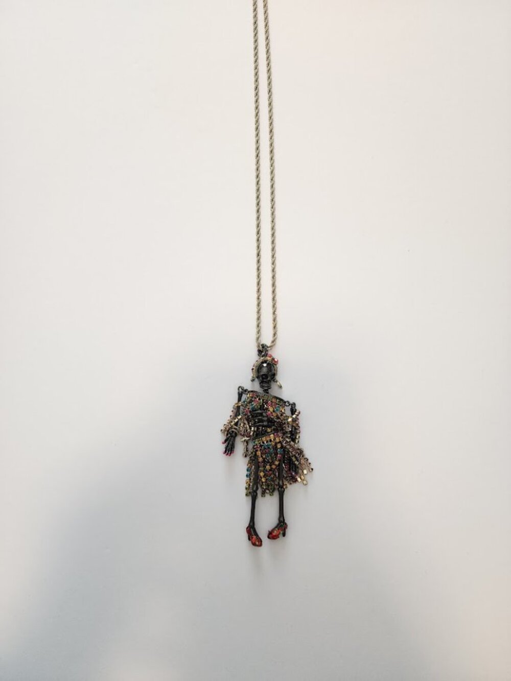 Betsey Johnson Skeleton Pendant Long Necklace - Picture 2 of 7